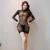 Crotchless Fishnet Bodysuit: Black, Transparent, Tempting Bedroom Wear
