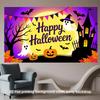 Halloween Backdrop Ghost Pumpkin Castle Polyester Party Wall Decor