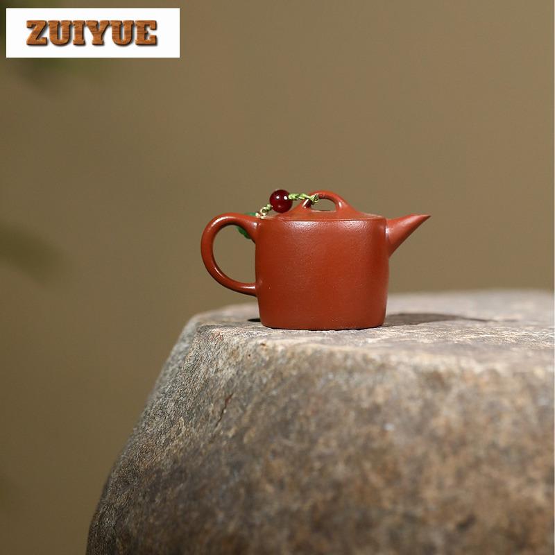 55ml Elegant Yixing Purple Clay Teapots Handmade Fingertip Pot Raw Ore Zhu Mud Tea Making Kettle Chinese Zisha Teaset Collection