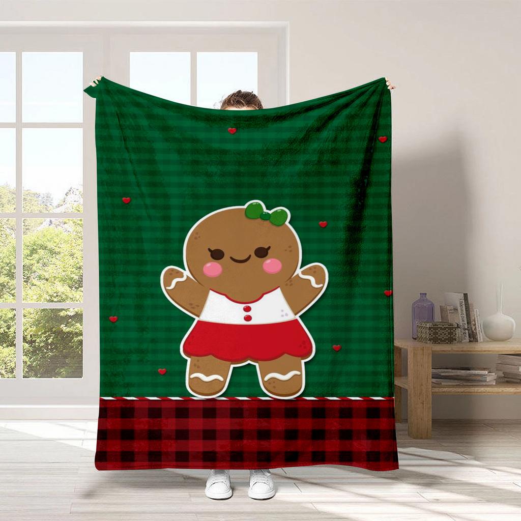 Christmas Cartoon Series Printed Blanket for Sofa Travel Camping Living Room Office Conditioning Blanket for All Seasons Gifts