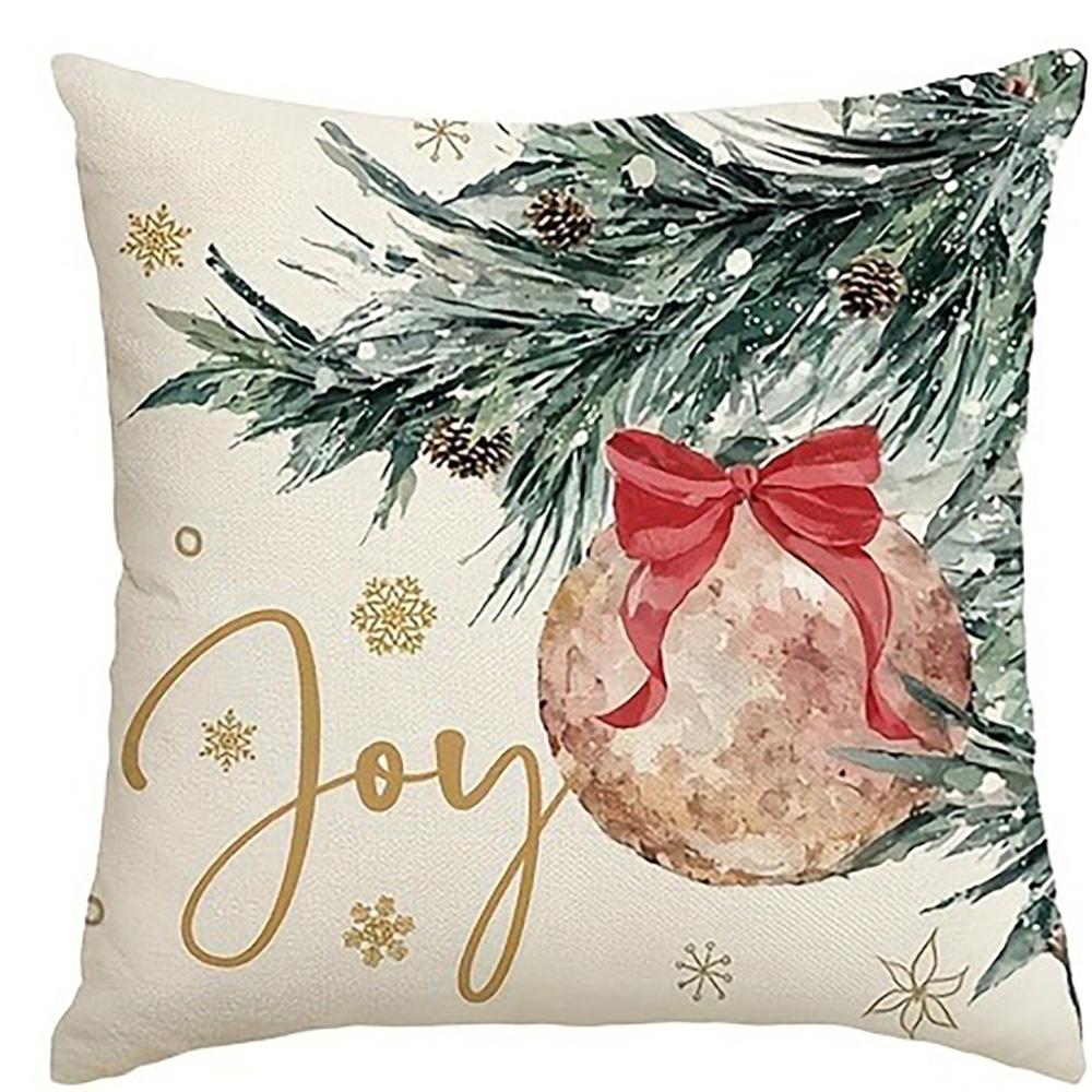 Christmas Themed Pillowcases: Believe, Hello Winter, Joy with Festive Designs Sofa Bed Cushion Cover, New Year Home Decoration