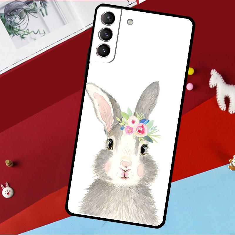 Cute Bunny Rabbit Funda For Samsung Galaxy S25 S23 S22 S20 S24 Ultra S9 S10 Plus S21 FE S25 FE Phone Case