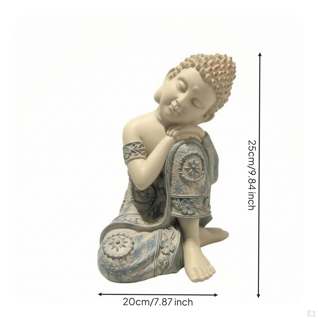 Sleeping Buddha Figurine Tranquil Statue Spiritual Decor for Meditation Space, Tea