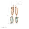 Kienl New Simple  Rose Gold Color Long Earring For Women Luxury Green Natural Zircon Drop Earring High Quality Daily Jewelry