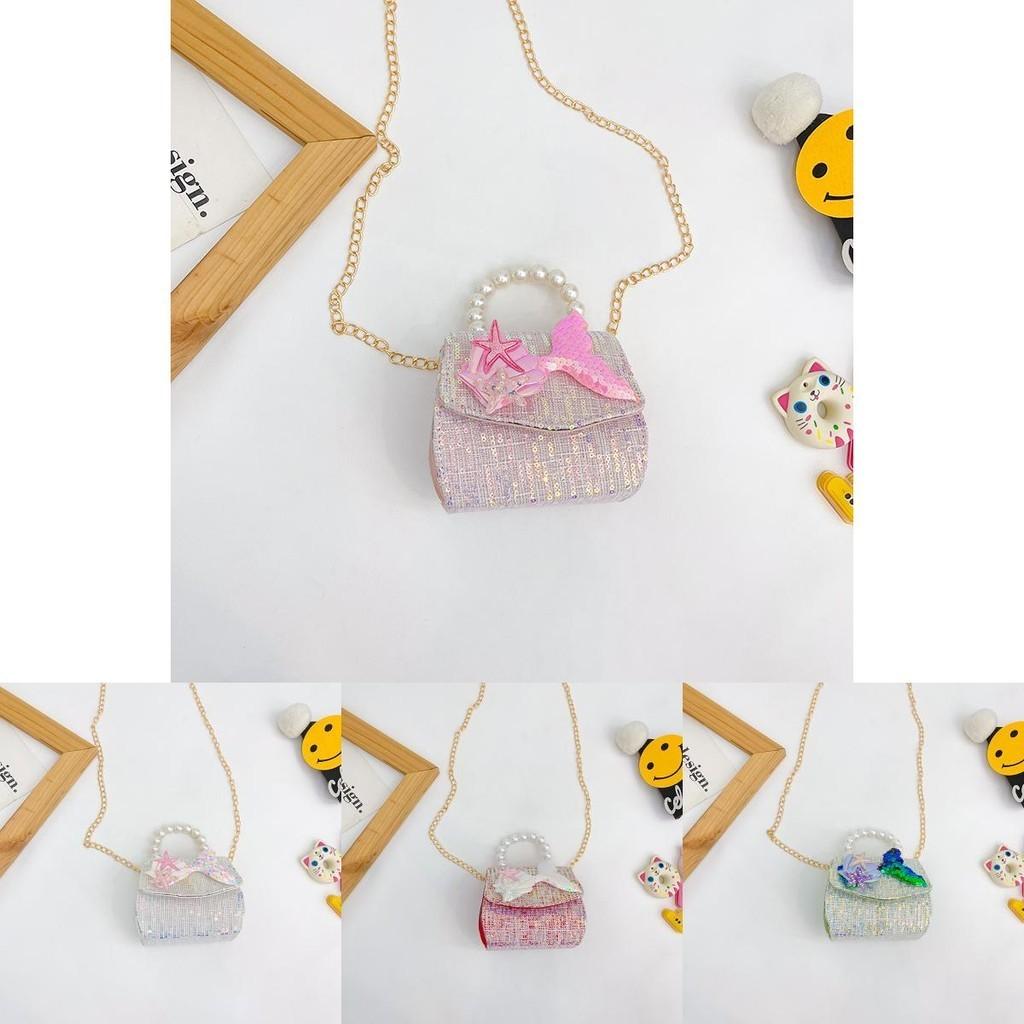 Cute Autumn Mini Shoulder Bag For Girls Featuring Pearl And Sparkling Elements