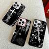 Gothic Cyber Sigil Cross Colorful Phone Case For iPhone 17 16 15 14 13 12 11 Pro Max Plus Matte Cover