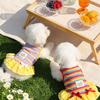 Ruffle Striped Dog Rainbow Striped Skirt Comfortable Dog Cooling Vest Dog Summer Vest  Casual Wear