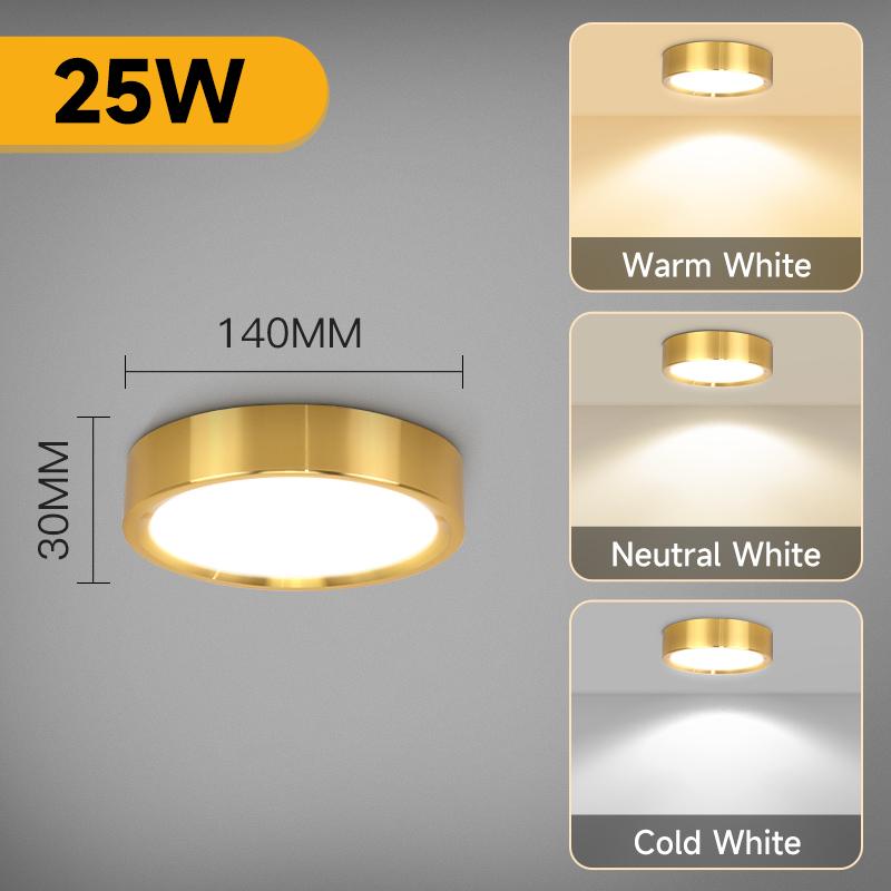 Wood Grain Gold LED Downlight 3 Colors Ceiling Light Spot Led Light Ultra Thin Panel Lamp for Living Room Home Decor