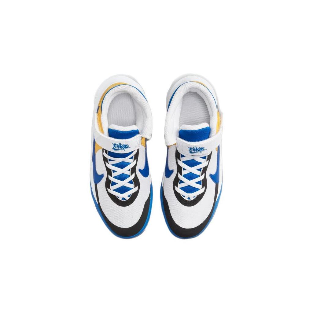 Nike Team Hustle D10 FlyEase GS White Game Royal Kids Sneakers DZ2760-141