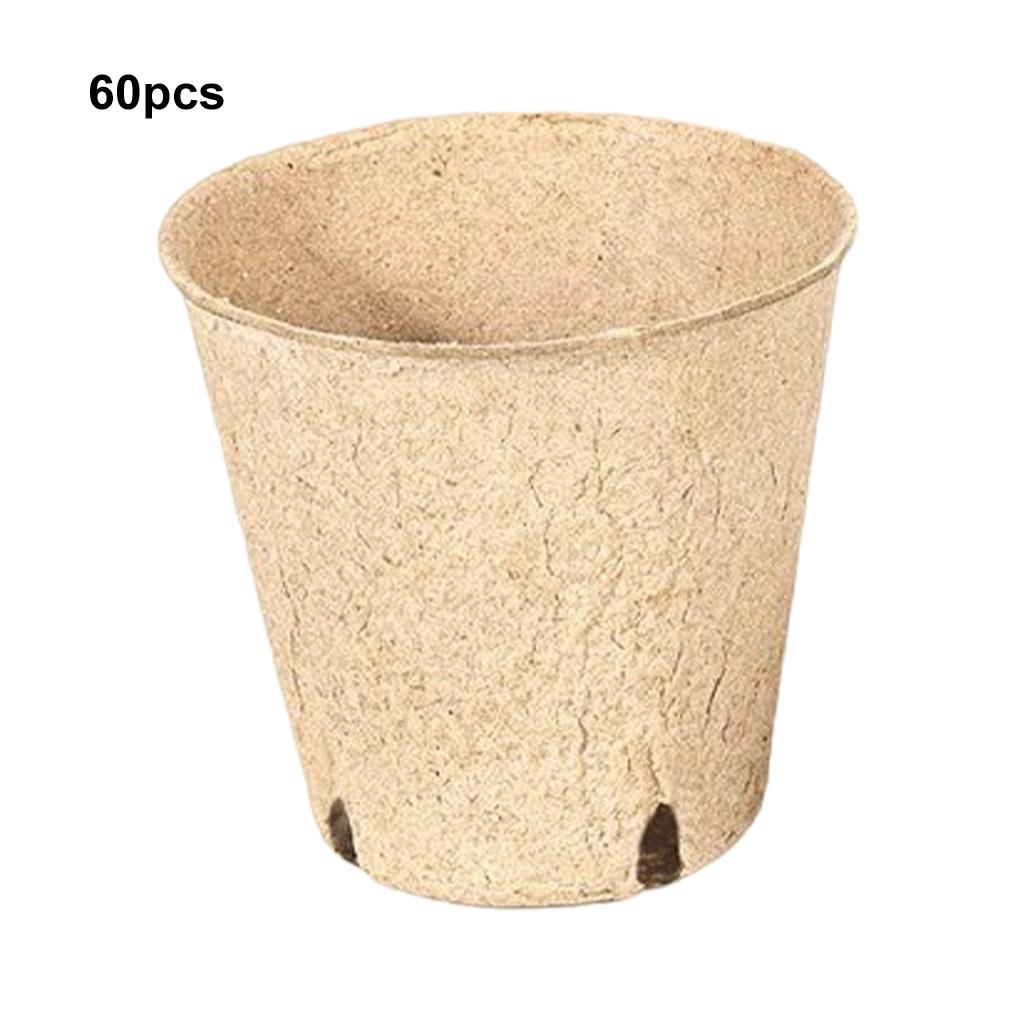 60x Thickened 8 × 8 Round Seedling Cups For Healthy Plant Growth Biodegradable Forseed Starter Pots