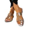New large size outer slippers simple casual flat bottom cool slippers fashionable versatile set toe slippers women
