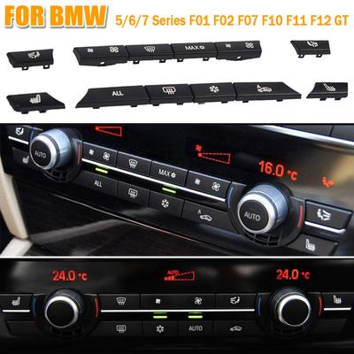 Car Heater Climate Control A/C Air Conditioning Switch Fan Button Cover Caps Replacement For BMW 5 7 Series F07 F10 F18 F01