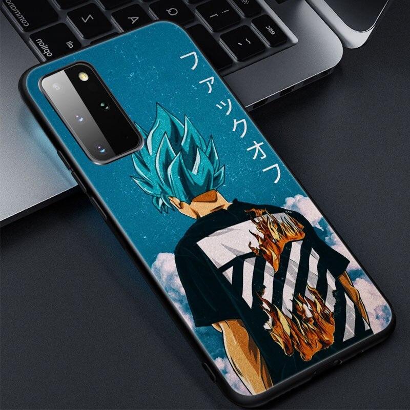 Anime Son Goku Super Saiya Case For Samsung Galaxy S20 S21 FE S10 Lite Note 20 10 Lite S8 S9 + S10E S10 Plus Ultra Black Cover