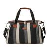 Striped Canvas Women's Travel Bag - Japanese Style, Large Capacity, Handheld, Single Shoulder, Crossbody Bag