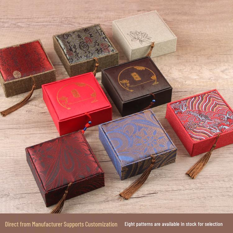 Linen Bracelet & Jewelry Bead Storage Box Set