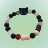 2025 Black & White Sesame Kitten Cat Couple Beaded Bracelet