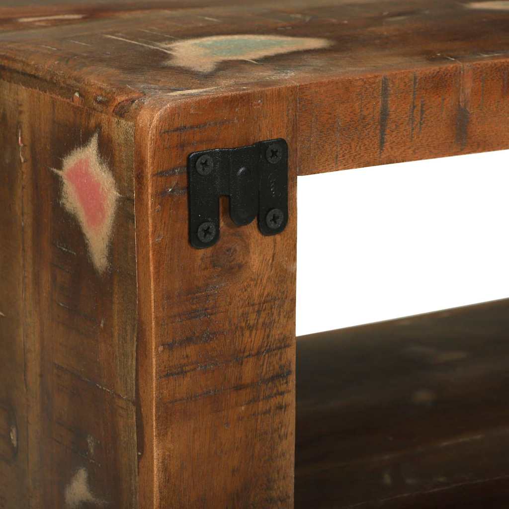 Multi Colored TV Stand 60 X 30 X 25 Cm Solid Reclaimed Wood