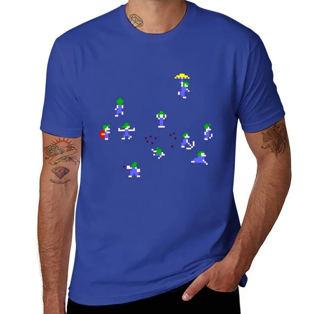 Lemmings In Action T-Shirt Oversized Short Sleeve Tee Plus Size Clothes Sublime Workout Shirts for Men