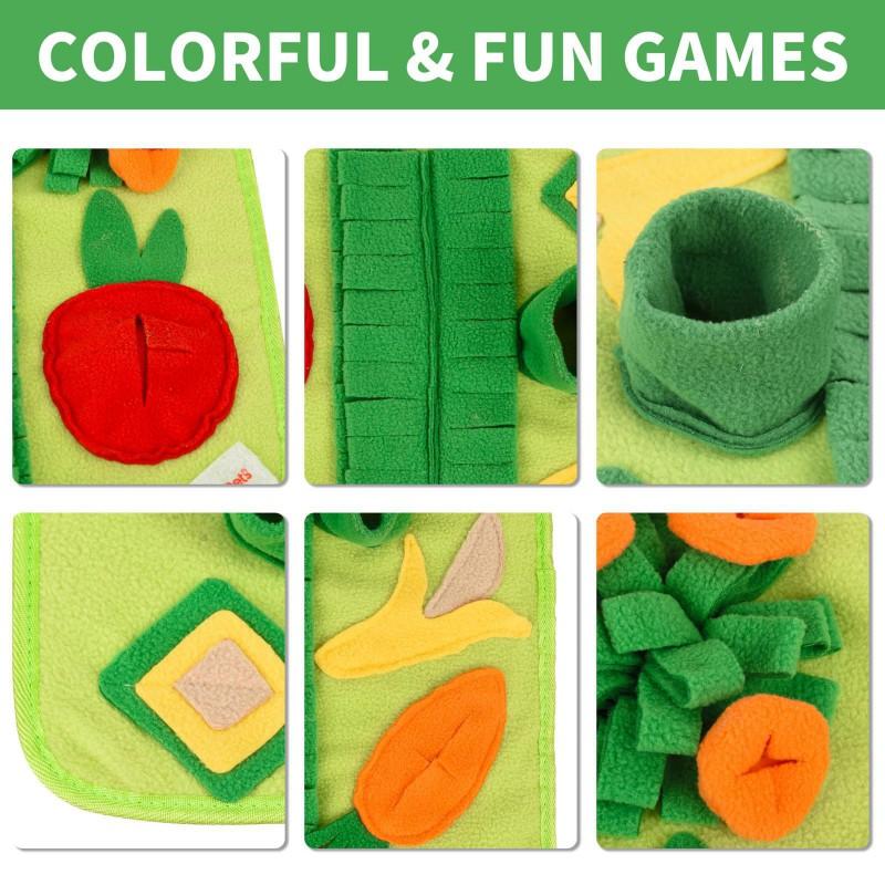 Interactive Snuffle Mat Small To Medium Dogs Cats Rabbits - Non-Slip Chew-Resistant Portable Feeding Toy With Vegetable Print