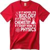 Travel For him Round Neck t shirt If It Moves Its Biology If It Stinks Its Chemistry If It Doesnt Work Its Unisex Tshirt
