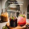 Gianxi Glass Cup For Women With Household Drinking Cup Milk Tea Juice Cup Coffee Cup Large Capacity Straw Cup Glass Cup