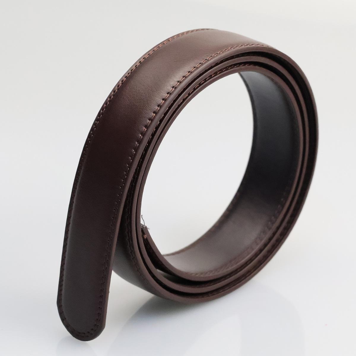 

Мужской кожаный ремень шириной 3,5 см с автоматической пряжкой из полиуретана - деловой стиль 125 cm кофейный