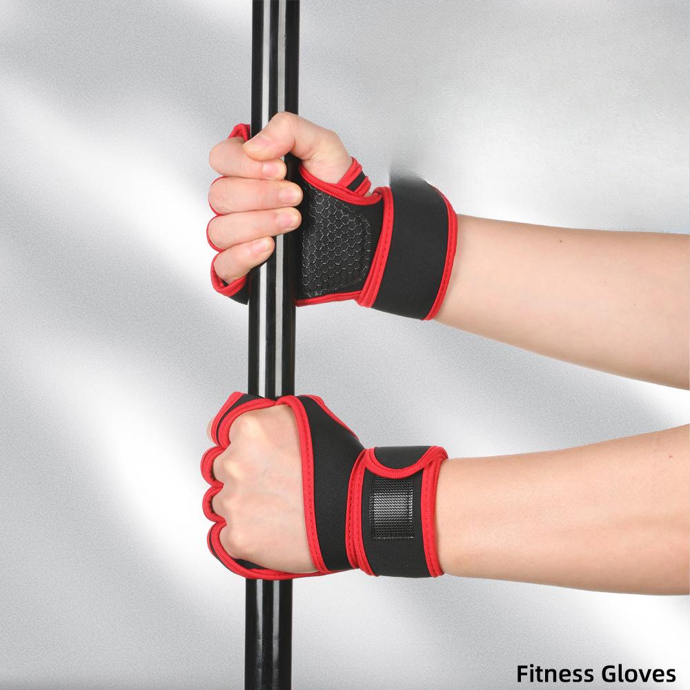 Fitness Gloves Men and Women's Gym Palm Protection Equipment Weightlifting Exercise Lengthened Wristband Anti Slip Training Gloves