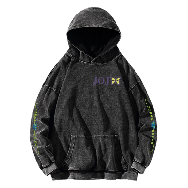 JoJo's Bizarre Adventure Print Hoodie Für Herren Damen Sweatshirt Langarm Streetwear Kleidung Gewaschene Baumwolle Kapuzenpullover