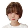 AQUADOLL Short Wig with Bangs, Layered Wolf Hair, Blonde, High-Tone, Full Wig, Size M, WBG. Water Beige (wg361WBG)