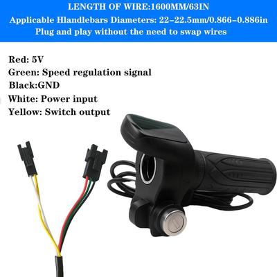 Ebike Helt Vridhandtag med Batterimätare Kompatibel med Ridstar Q20/Q20Lite/Q20Pro/H20/H26Pro/H20 Pro Elcykel 48V Helt Grepp Gasreglage