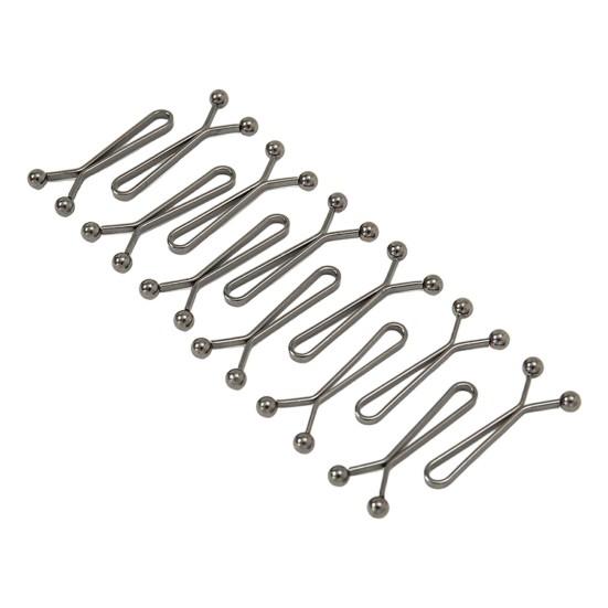 

12Pcs Electroplated Lapel Pins Detachable Metal Buttons Ethnic Headscarf Clips Multi-Functional Anti-Exposure Scarf Clips Outfit Accessory чёрный