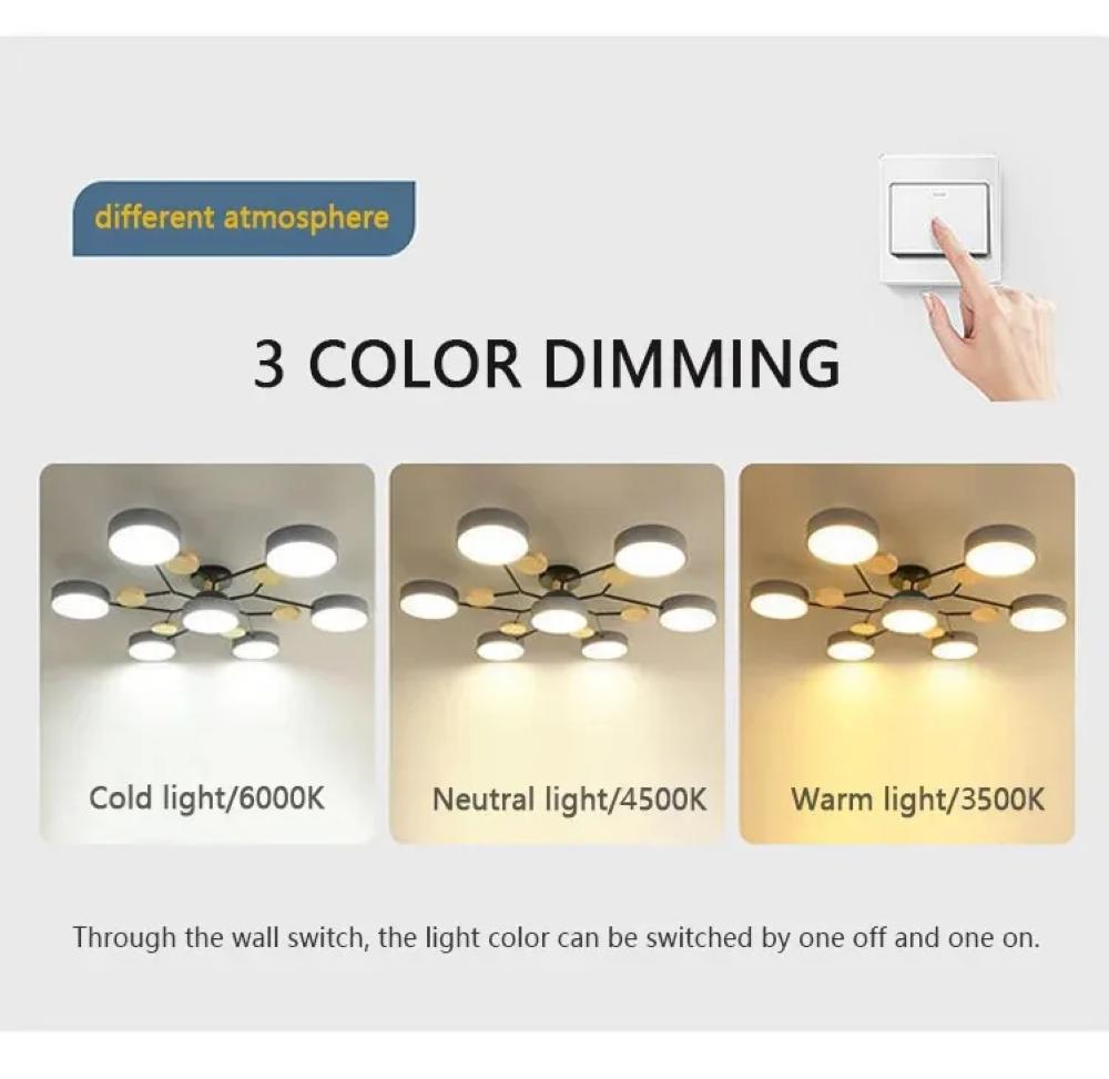 Nordic Living Room Ceiling Chandelier Bedroom Modern LED Ceiling Light Kitchen Wooden Chandelier Dining Room Lamp Aisle Lighting
