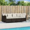 VidaXL Garden Lounge Set with Cushions 5 Pcs Brown Wicker, Outdoor Sofa Set, Garden Lounge Set, Set 3261522
