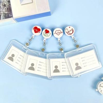 ID Holders Chest Badge Reel Retractable Lanyard Name Tag Card Badge Holder Clip Doctor Nurse Office Supplies Credential Holder