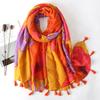 90*180CM New Fashion Printed Soft Linen Cotton Scarf Shawls Abstract Floral Tassel Viscose Scarves Lady High Quality Long Hijab