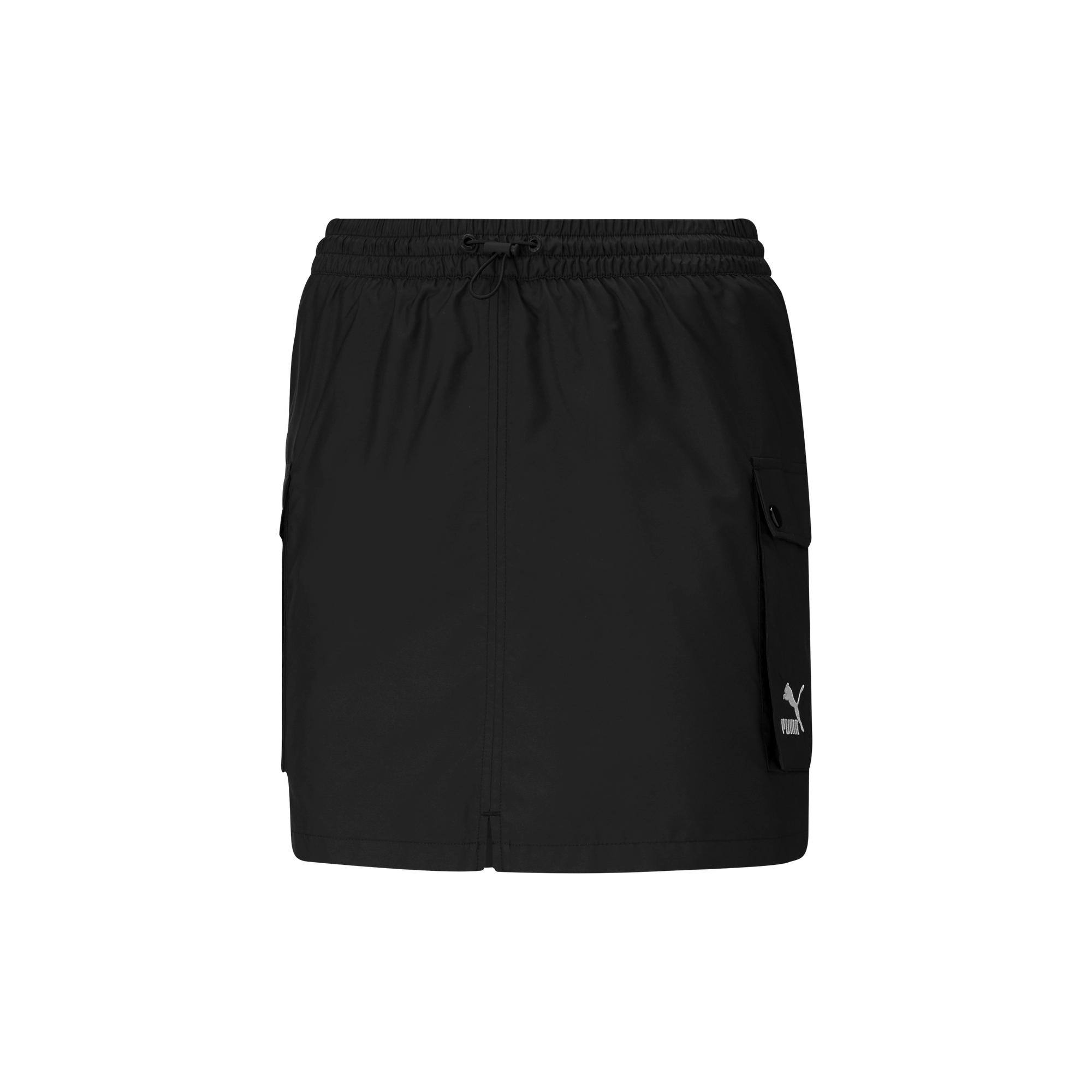 Puma Classics Logo Print Drawstring Sports Casual Skirt Women skirts Black 530226-01 S