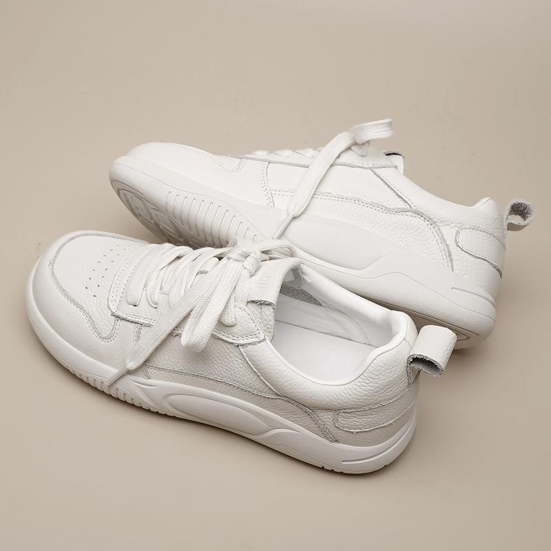 Leather little white shoes women's shallow mouth spring and summer new breathable versatile single shoes one pedal flat baseplate shoes