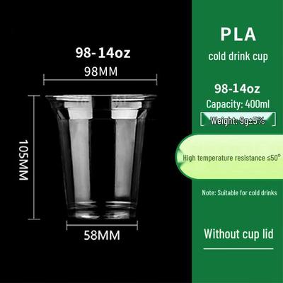 ZISIZ Disposable PLA Cold Drink Cups