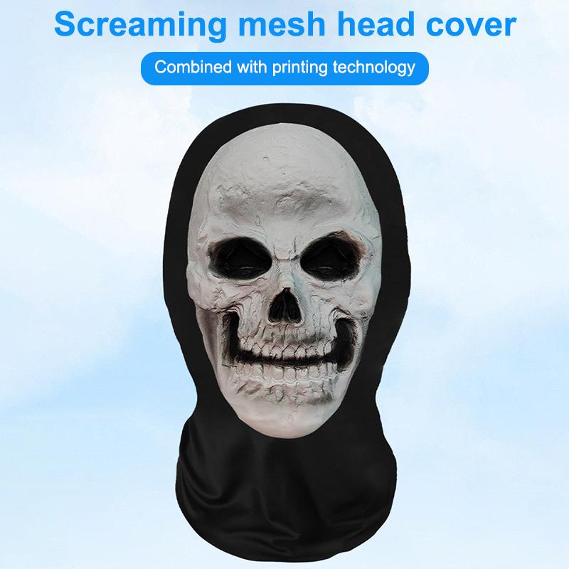 Eerie Ghost White Mask, Halloween Skull Face Costume Accessories, Party Props For Horror Cosplay Masquerade For Adults
