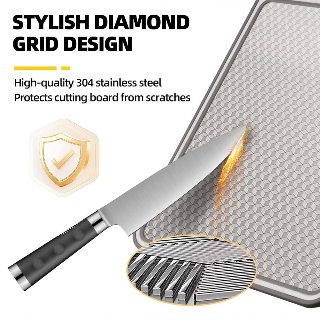 304 Stainless Steel Household Cutting Board for Vegetables, Fruits, and Defrosting.