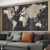 Vintage Metal Style Mapa světa Nástěnný umělecký plakát Moderní Nádherná domácí dekorace Olejomalba Nástěnná malba