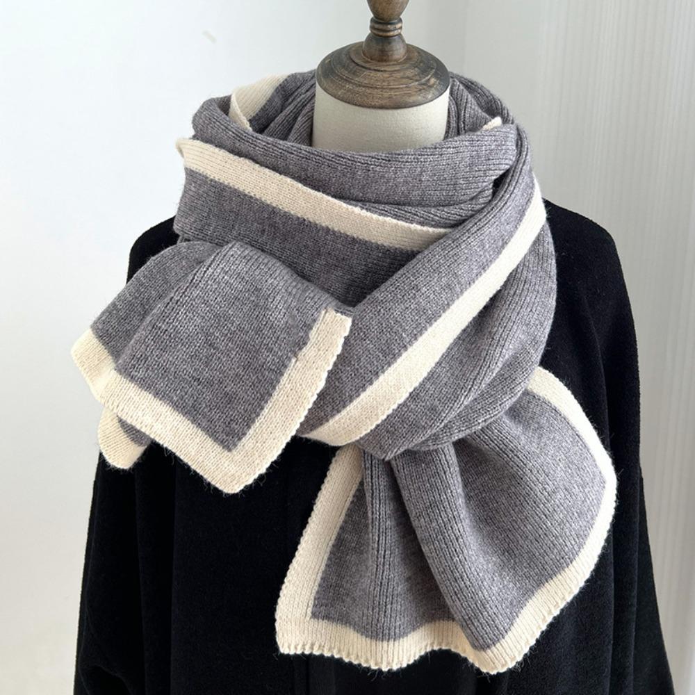 Thicken Knitted Scarfs Wool Plush Neckerchief Shawl Winter Scarf  Women