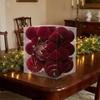 36-Piece Wine Red Velvet Christmas Bauble Set – 8cm/6cm/4cm Flocked Tree Ornaments with Gold Detail
