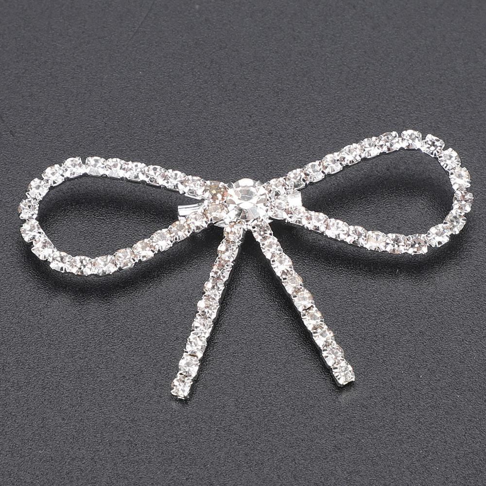 10 Stück Funkelnder Strass-Schleifen-Broschen-Pin Vintage Schleifenknoten Krallenketten-Pin Strass-Brosche Für Damen