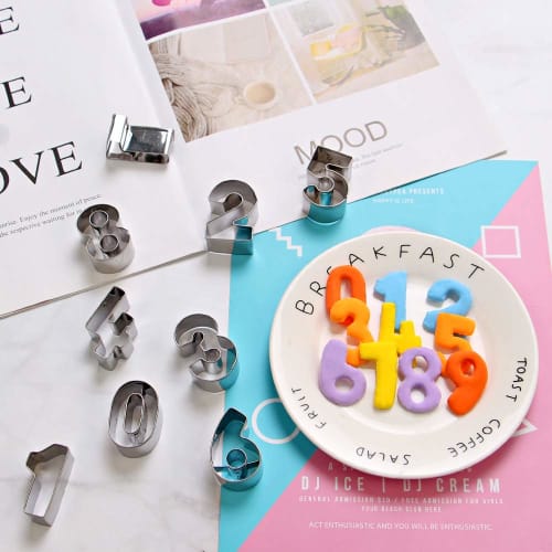 ShengHai Number Cutter Set of 9, Stainless Steel Cookie Cutter for Character Bento, Baking, and Cookie Cutter Making