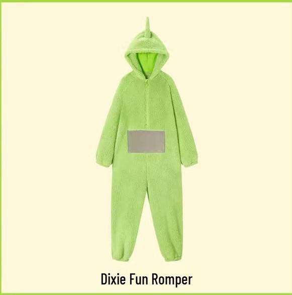 Pigiama Onesie in Pile Teletubbies Unisex: Personaggi dei cartoni animati accoglienti per l'autunno/inverno 140