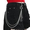 Punk Style Stainless Steel Hollow Star Pendant Trousers Chain for Women Men Personality Hip Hop Rock Body Waist Chain Jewelry