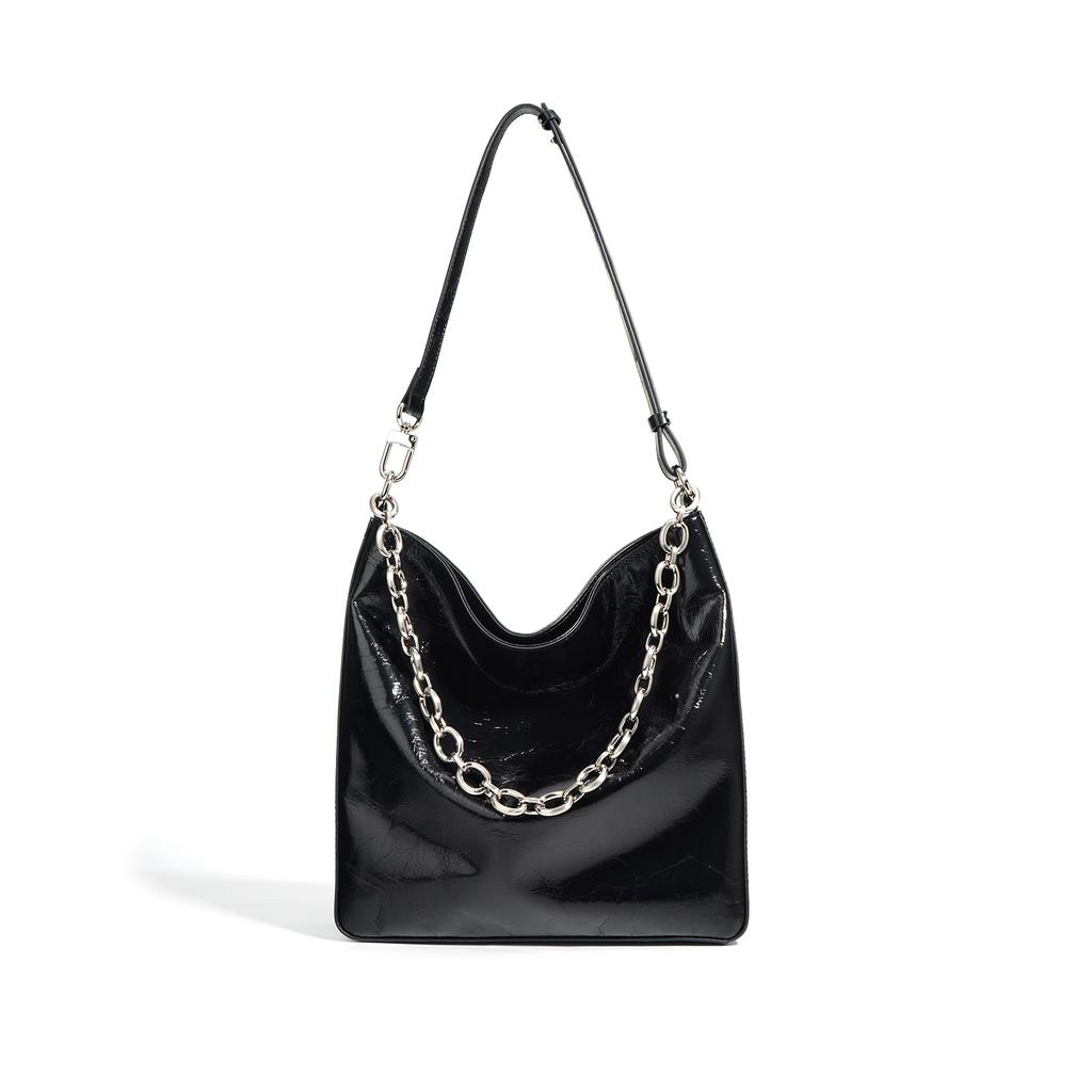 Cowhide Chain Large-capacity Bag New Tote Bag Niche Design Texture Commuter Shoulder Bag