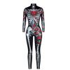 European and American new skeleton 3D digital printing cosplay Halloween jumpsuit women's trendy tights