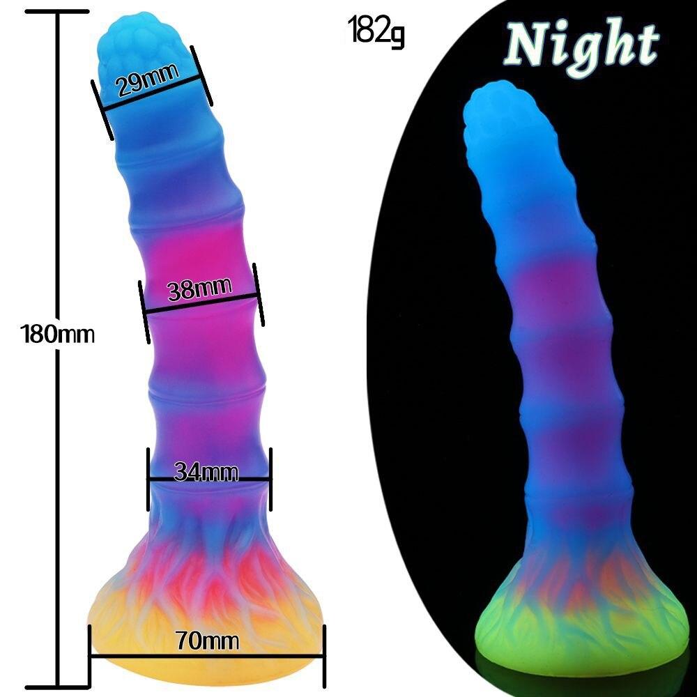 Luminous Anal Plug Mixed Colors Dildo Female Masturbator Adult Sex Toys Realistic Penis Silicone Dick BDSM